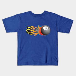 Flaming Eight Ball Kids T-Shirt